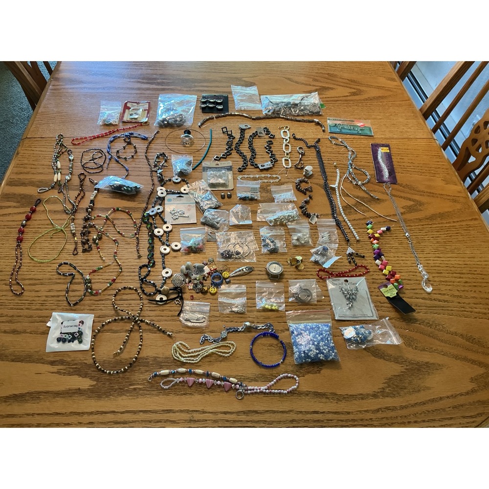 Jewelry Making Supplies Lot Beads Charms Martha Stewart Crafts Finished Pieces